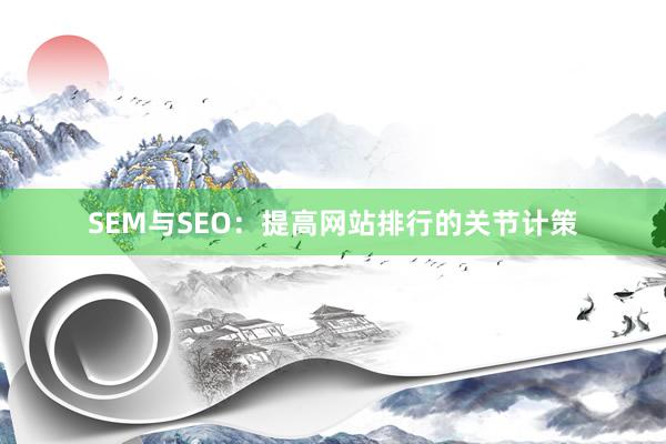 SEM与SEO：提高网站排行的关节计策